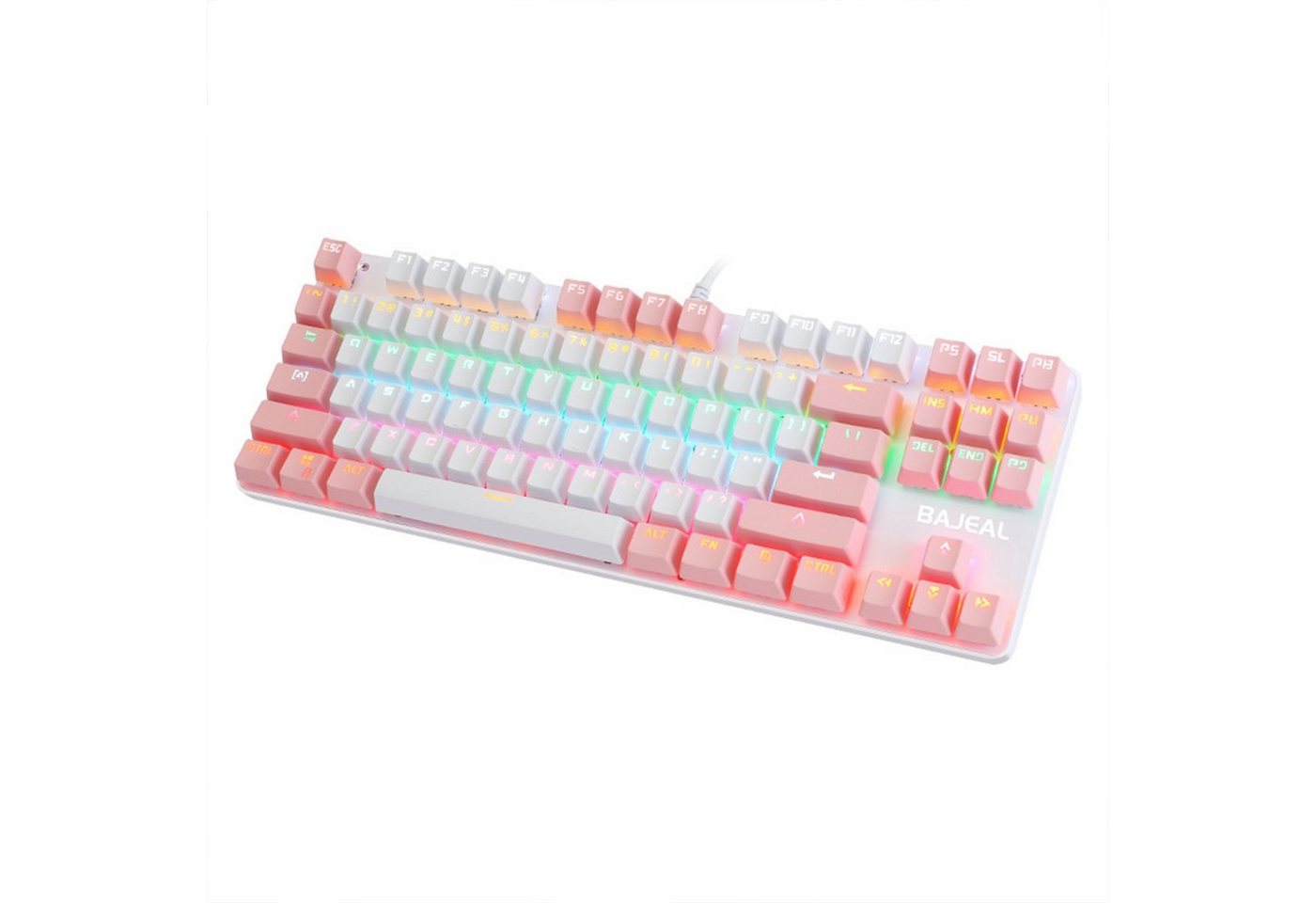 Diida Mechanische Tastatur,Gaming-Tastatur,87 Tasten,Zweifarbig,USB PC-Tastatur von Diida