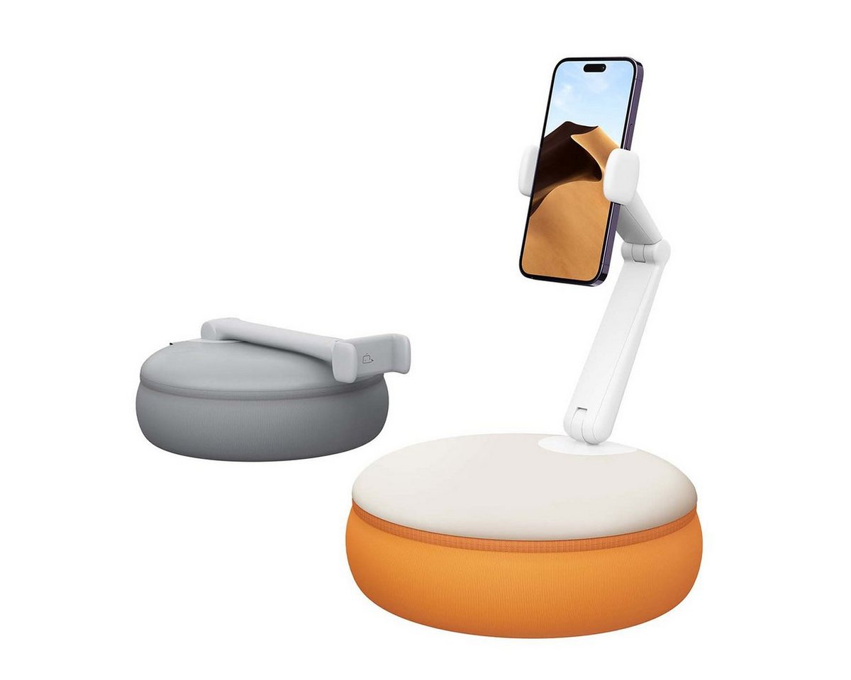 Diida Smartphone Ständer, Tablet Kissen, Handy-Kissenhalter, Handy-Halterung, (einfach zu verstellen, waschbarem, weichem Kissen,(Orange, Grau) von Diida