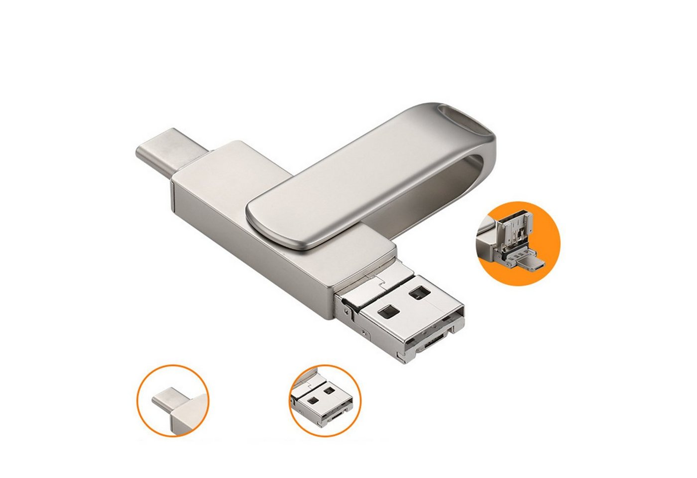 Diida USB C-Disk,128GB/64GB Flash-Laufwerk für PC/andriod/ios,USB-Stick USB-Flash-Laufwerk (Lesegeschwindigkeit 90,00 MB/s, OTG 4-in-1 USB-Flash-Laufwerk) von Diida