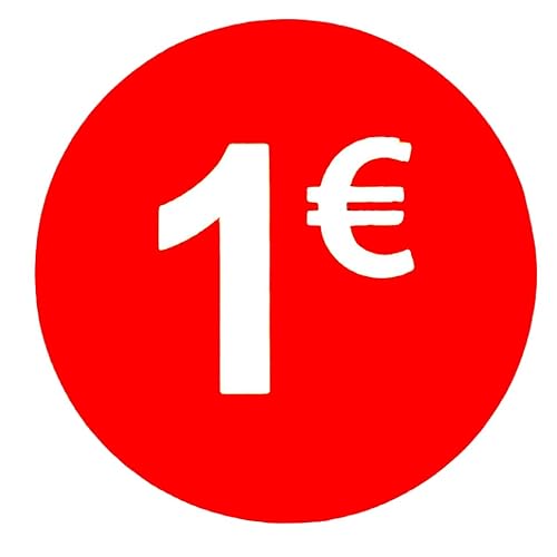 Preisschilder 1€ Euro Pack 1000 Runde Aufkleber Rot Ausziehbare Preis Sticker Rabatte Angebot Abrechnung von DiiliHiiri