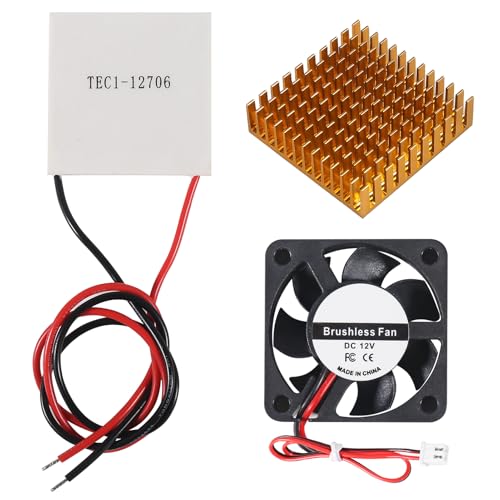 Halbleiter-Kühlset (TEC1-12706 + Kühlkörper + 40 mm x 40 mm Lüfter 12 V) von Diitao