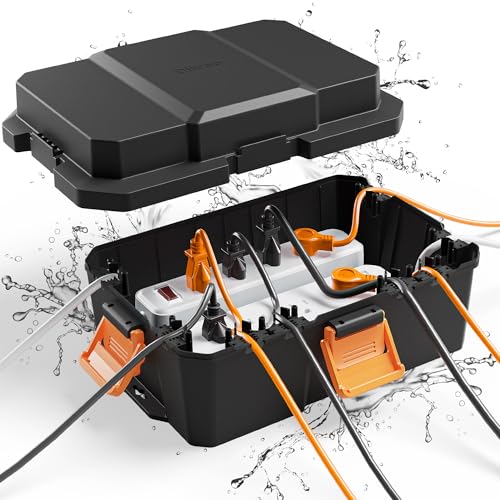 Diivoo Große Kabelbox Wasserdicht (34,41 x 24,30 x 14,93 cm), Outdoor Wasserdichte Kabelbox Steckerschutz, Wetterfeste Verlängerungskabel-Abdeckung, für Steckdosenleiste, Weihnachtsbeleuchtung von Diivoo