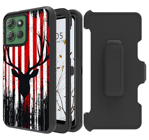 Dikoer Gürtelclip-Holster-Schutzhülle für Motorola Moto G Power 5G 2025, 17,3 cm (6,8 Zoll), mit 360 Grad drehbarem Ständer, Rundumschutz, stoßfest, Ständer, robuste Schutzhülle für Damen und Herren von Dikoer