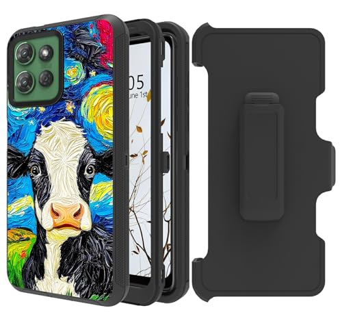 Dikoer Gürtelclip-Holster-Schutzhülle für Motorola Moto G Power 5G 2025, 17,3 cm (6,8 Zoll), mit 360 Grad drehbarem Ständer, Rundumschutz, stoßfest, Ständer, robuste Schutzhülle für Damen und Herren von Dikoer