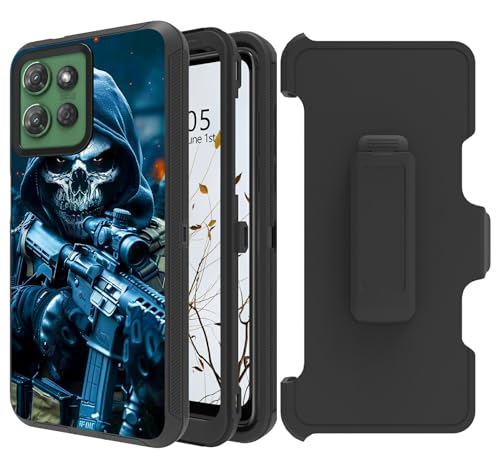 Dikoer Gürtelclip-Holster-Schutzhülle für Motorola Moto G Power 5G 2025, 17,3 cm (6,8 Zoll), mit 360 Grad drehbarem Ständer, Rundumschutz, stoßfest, Ständer, robuste Schutzhülle für Damen und Herren von Dikoer