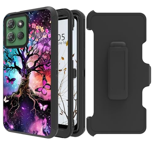Dikoer Gürtelclip-Holster-Schutzhülle für Motorola Moto G Stylus 5G 2025, mit 360 Grad drehbarem Ständer, Rundumschutz, stoßfest, Ständer, robuste Schutzhülle für Damen und Herren, Schmetterlingsbaum Dikoer Gürtelclip-Holster-Schutzhülle für Motorola Moto G Stylus 5G 2025, mit 360 Grad drehbarem Ständer, Rundumschutz, stoßfest, Ständer, robuste Schutzhülle für Damen und Herren, Schmetterlingsbaum von Dikoer
