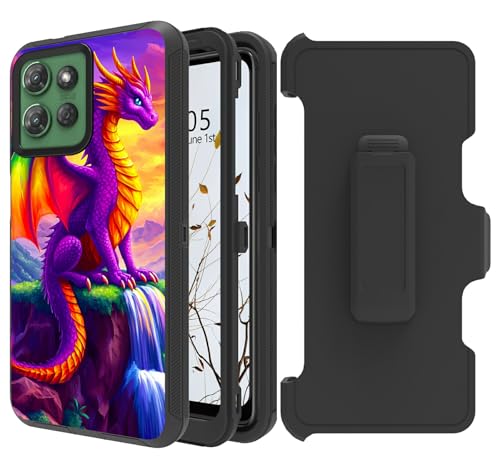 Dikoer Gürtelclip-Holster-Schutzhülle für Motorola Moto G Stylus 5G 2025, mit 360 Grad drehbarem Ständer, Rundumschutz, stoßfest, Ständer, robuste Schutzhülle für Damen und Herren, Lila Drache Dikoer Gürtelclip-Holster-Schutzhülle für Motorola Moto G Stylus 5G 2025, mit 360 Grad drehbarem Ständer, Rundumschutz, stoßfest, Ständer, robuste Schutzhülle für Damen und Herren, Lila Drache von Dikoer