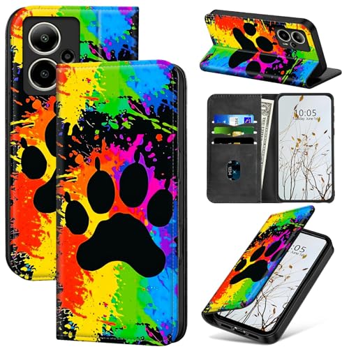 Dikoer Schutzhülle für Cricket Outlast 5G 2024/AT&T Motivate Pro 5G Damen Herren, Klapp-Cover mit Ständer, Kartenfächern, Magnetverschluss, stoßdämpfender Schutz, Handyhülle, Hundepfotenabdruck Dikoer Schutzhülle für Cricket Outlast 5G 2024/AT&T Motivate Pro 5G Damen Herren, Klapp-Cover mit Ständer, Kartenfächern, Magnetverschluss, stoßdämpfender Schutz, Handyhülle, Hundepfotenabdruck von Dikoer