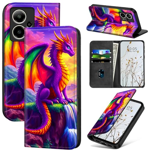 Dikoer Schutzhülle für Cricket Outlast 5G 2024/AT&T Motivate Pro 5G Damen Herren, Klapp-Cover mit Ständer, Kartenfächern, Magnetverschluss, stoßdämpfender Schutz, Handyhülle, Lila Drache Dikoer Schutzhülle für Cricket Outlast 5G 2024/AT&T Motivate Pro 5G Damen Herren, Klapp-Cover mit Ständer, Kartenfächern, Magnetverschluss, stoßdämpfender Schutz, Handyhülle, Lila Drache von Dikoer