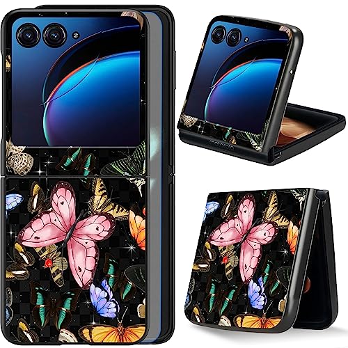 Dikoer Schutzhülle für Moto Razr Plus 2023/Moto Razr 40 Ultra Flip Handyhülle mit Displayschutzfolie, Motorola Razr+ 2023 Hülle für Damen und Herren, Ganzkörper-Dünner, harter PC, stoßfest, faltbar, von Dikoer