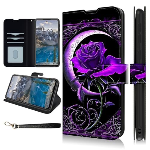 Dikoer Schutzhülle für Motorola G Play 5G 2025/Moto G Power 5G 2025, 17,3 cm (6,8 Zoll), Brieftaschen-Schutzhülle mit Handschlaufe, Flip-Cover mit Ständer, Kartenfächern, PU-Leder, stoßfest, Violett von Dikoer