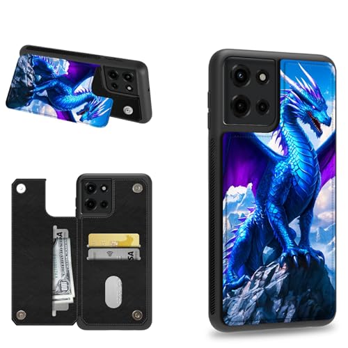 Dikoer Schutzhülle für Motorola Moto G 5G 2025, Kreditkartenfächer, stoßfest, weiches Silikon, Ständer, Kartenfächer, blauer cooler Drache Dikoer Schutzhülle für Motorola Moto G 5G 2025, Kreditkartenfächer, stoßfest, weiches Silikon, Ständer, Kartenfächer, blauer cooler Drache von Dikoer