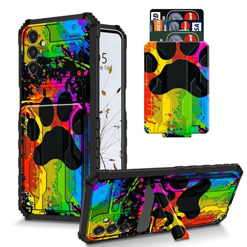 Dikoer Schutzhülle für Samsung Galaxy A16 5G 17 cm (6,7 Zoll) mit Ständer und Kartenhalter, zweilagiges, hartes Polycarbonat, weiches TPU, robuste, stoßfeste Schutzhülle für Samsung A16 5G für Damen von Dikoer