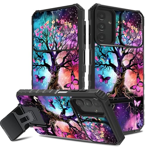 Dikoer Schutzhülle für Samsung Galaxy S24 FE 5G, 17 cm (6,7 Zoll), mit Kameralinsenabdeckung, Galaxy S24 FE 5G, Hülle für Damen und Herren, integrierter Ständer, zweilagig, stoßfest und gleitend von Dikoer