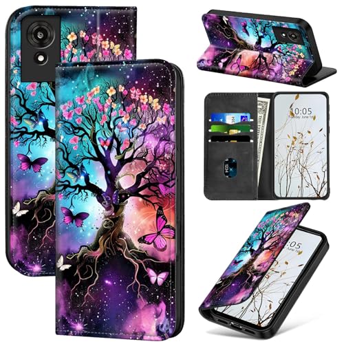 Dikoer Schutzhülle für TCL K24 16,8 cm (6,6 Zoll) Damen und Herren, Flip-Cover mit Ständer, Kartenfächern, Magnetverschluss, stoßdämpfender Schutz, Handyhülle für TCL 50 LE/TCL K24/TCL K23 von Dikoer