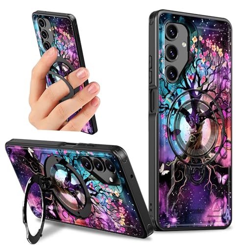 Dikoer Schutzhülle mit Ständer für Samsung Galaxy A56 5G, 17 cm (6,7 Zoll), mit 360 Grad drehbarem Ringhalter, Ständer, für Damen und Herren, robuste, harte Stoßstange, stoßfest, mehrere Blickwinkel von Dikoer