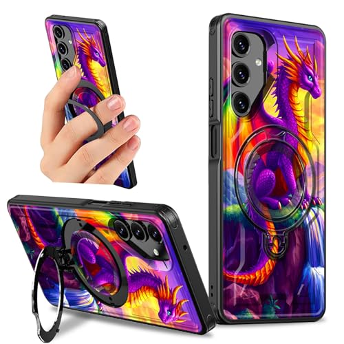Dikoer Schutzhülle mit Ständer für Samsung Galaxy A56 5G 17 cm (6,7 Zoll), mit 360 Grad drehbarem Ringhalter, Ständer, für Damen und Herren, robuste, harte Stoßstange, stoßfest, mehrere Blickwinkel von Dikoer