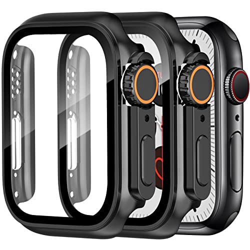 Dilhvy 2 Stück Hülle für Apple Watch Displayschutz Series 6 5 4 SE 44mm 【Apple Watch Ultra Style Case】, iWatch Schutzhülle Bumper Einzigartiges Design mit Glas Displayschutzfolie für Damen und Herren Dilhvy 2 Stück Hülle für Apple Watch Displayschutz Series 6 5 4 SE 44mm 【Apple Watch Ultra Style Case】, iWatch Schutzhülle Bumper Einzigartiges Design mit Glas Displayschutzfolie für Damen und Herren von Dilhvy