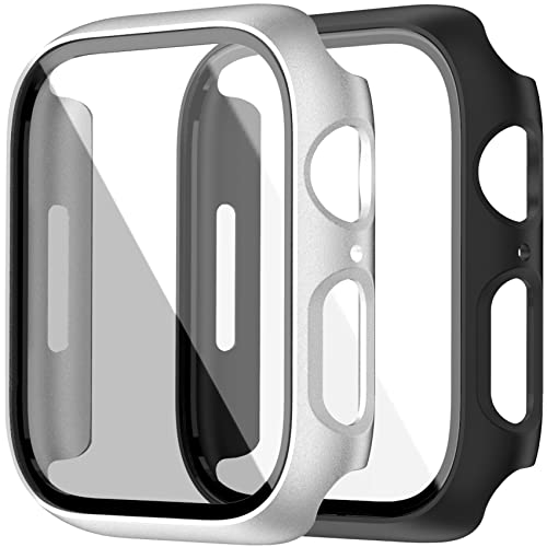 Dilhvy Schutzhülle [2-Stück] kompatibel mit Apple Watch Series 9(2023) Series8 Series7 41mm Hülle Displayschutz,Hard PC Gehäuse Kratzfest Case für iWatch 9 8 7 von Dilhvy