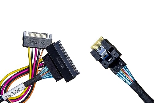 Diliving PCIe 4.0 SlimsSAS x4 auf U.3 NVMe Adapter, SFF-8654 38-polig auf SFF-8639 68-poliges Kabel, mit SATA-Stromversorgung, 75 cm von DiliVing