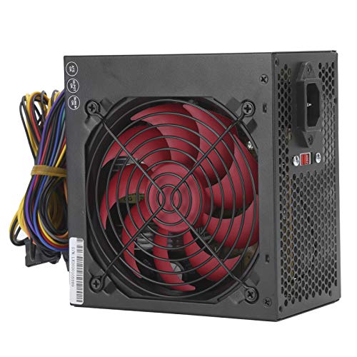 250 W Netzteil, 115 / 230V ATX-250W Rot Einstellbarer manueller Lüfter Computer-Netzteil, 6-poliges 4-poliges Netzteil mit einstellbarem manuellen Lüfter, Zubehör(rot) von Dilwe