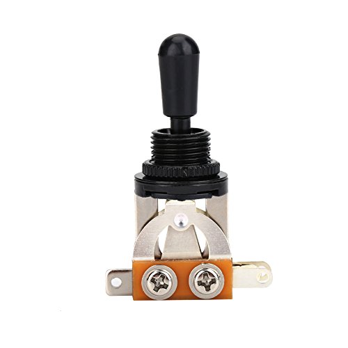 Dilwe 3-Wege Gitarre Kippschalter, Metall Pickup Wahlschalter mit Messing Tip Knob für LP E-Gitarre (Schwarz) von Dilwe