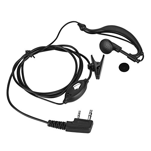 Bewinner 2-Pin-Kopfhörer mit PPT für Walkie Talkie, klare Haken für Ohren, Zwei-Wege-Radio, Kopfhörer mit integriertem Mikrofon für Polizeien, Hotels usw von Dilwe
