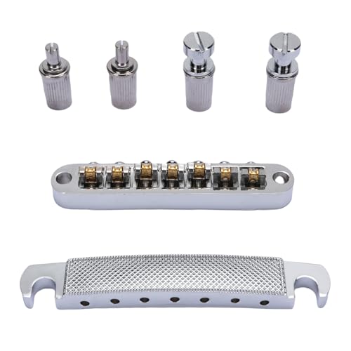 Bridge Stop -Stange -Abithals, Zinklegierung Einstellbarer Roller Sattelbrücken Bridge Abithals Ersatz für LP SG 7 String E -Gitarre für Melodie o Matic Style von Dilwe