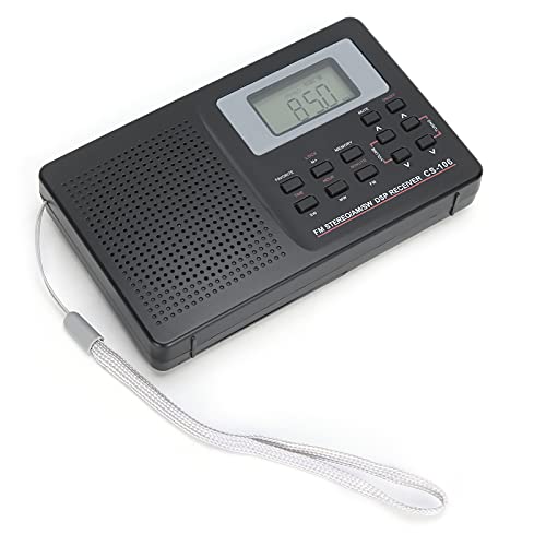 CS - 106 2-V-Vollband-Handfunkgerät, FM-TV LW SW AM MW Tragbares Desktop-Radio mit Empfänger, Universalradio mit Digitaluhr-Kopfhörern, Stereoton von Dilwe