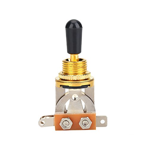 Dilwe 3-Way Gitarre Kippschalter, Metall Pickup Wahlschalter mit Messing Tip Knob für LP E-Gitarre(Gold) von Dilwe