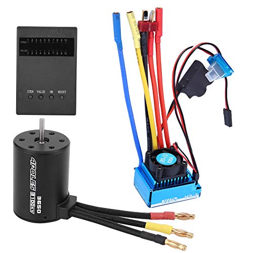 3650 Motor von 3100KV + Bürstenloses ESC-Programmkartenset für 1/10 RC-Autoersatzteil Programmierung(120A) von Dilwe