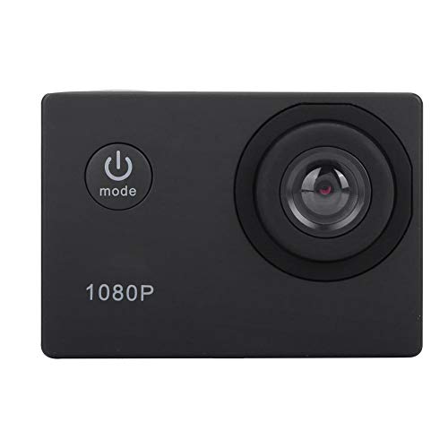 Dilwe Action-Kamera-Kit, HD 1080P 2-Zoll-LCD-Bildschirm Sport-Universalkamera, 140 ° Weitwinkelobjektiv Multifunktionale wasserdichte Action-Kamera mit 900-mAh-Akku, (Schwarz) von Dilwe