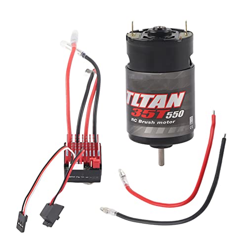 ESC RC Brushed Motor, 360A Brushed Electronic Geschwindigkeitsregler + 550 Brushed Motor 1:10 RC Car Upgrade Ersatzteil(35T) von Dilwe