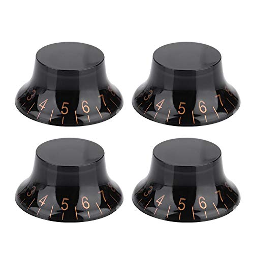 Dilwe Guitar Control Knob, 4 Pcs Speed Tone Volume Control Knobs for EPI LP Electric Guitar Accessory( Schwarz + Gold) von Dilwe