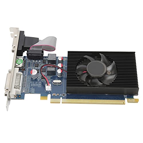 Dilwe HD6450 Grafikkarte, 2G 64 Bit DDR3 Grafik, rauscharm mit PCI Express 3.0 Steckplatz, für Desktop Computer von Dilwe