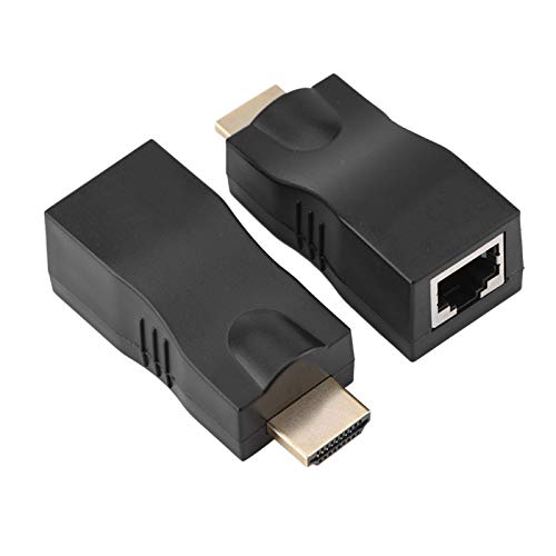 Dilwe HDMI zu RJ45 Konverter, 30M verlustfreier Einzelkabel Extender, 4k 2k HDMI zu RJ45 Konvertierungsadapter, Unterstützt HDMI1.4 3D 1080P, Plug and Play, stabile Übertragung von Dilwe