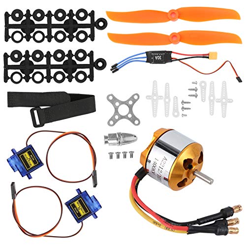 Dilwe Helikopter-Starrflügelset, 2212 1400KV Motor + 8060 Propeller + 9G Servo + 30A XT60 ESC RC Hubschrauberzubehör von Dilwe