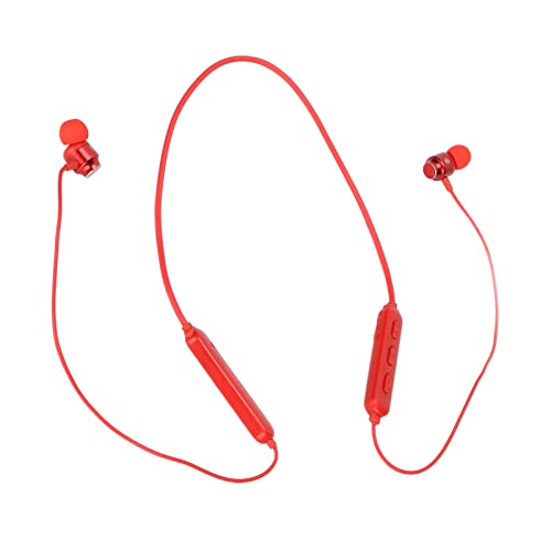 Dilwe Nackenbügel Kopfhörer, Bluetooth 5.0 Headset mit Nackenmontage, Noise Reduction Ohrstöpsel mit Mikrofon (rot) von Dilwe