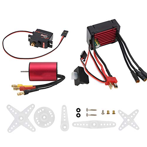 Dilwe RC-Drehzahlregler-Kombi-Set, bürstenloser 3300-kV-Motor 25A ESC 17G Metall-Servo-Kombi-Set für bürstenloses RC-Auto-Upgrade-Zubehör 1/16 1/18 von Dilwe