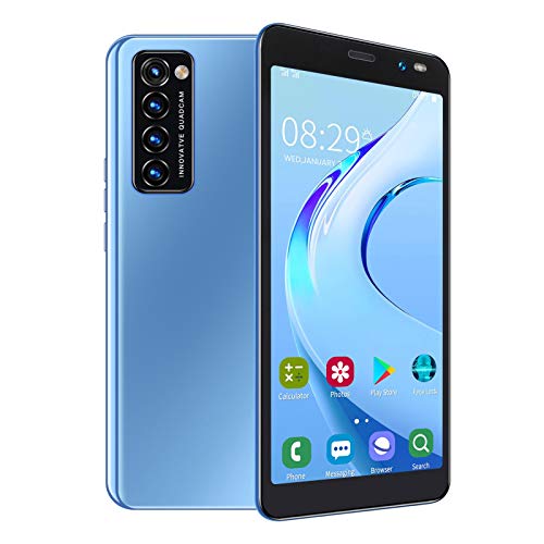 Dilwe Rino4 Pro 5.45in HD Smartphone entsperrt, Gesichtsfingerabdruck Smartphone entsperren, entsperrtes Android-Handy, Dual-Kamera 2MP + 5MP, 512MB+4GB, 2200mAh Akku(Blue) von Dilwe