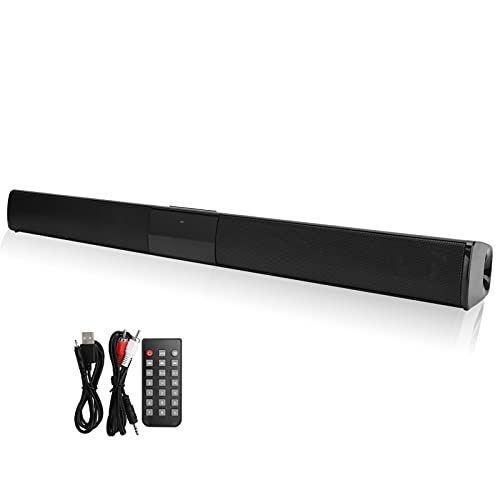 Dilwe Soundbar für TV Geräte, Tragbare Bluetooth Lautsprecher, 4 Ohm x 5 W Stereo Desktop Long Sound Bar mit Subwoofer, drahtlose Kartenmusik Audio Soundbar Lautsprecher für Computer, MP3, usw von Dilwe