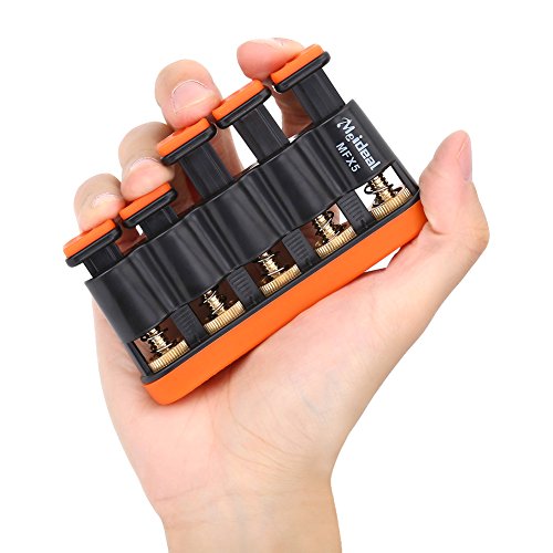 Einstellbarer Fingertrainer, Handtrainingsgerät für Gitarre, Trompete und Klavier(Orange) von Dilwe