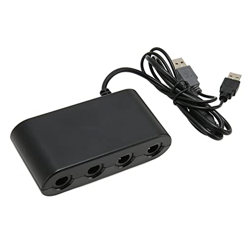 GC Adapter für Switch für Wii U-PC, Tragbarer 3-in-1-GC-Controller-Adapter, 4 Ports, Game-Controller-Adapter mit Turobo-Funktion für Switch für Wii U-PC von Dilwe