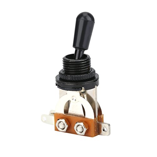 Gitarre 3-Wege Schalter, Metall Pickup Kippschalter mit Black Tip Ersatzteil für LP Style E-Gitarre(Schwarz) von Dilwe