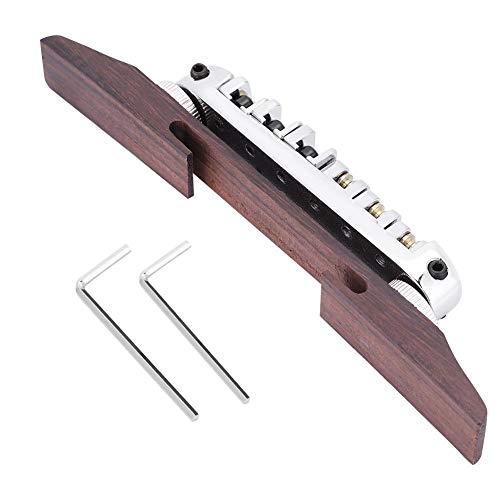Gitarren Brücke, Basisbrücke Palisander mit Rolle für 6-saitige LP-SG-Jazz-Gitarre( Silber) von Dilwe