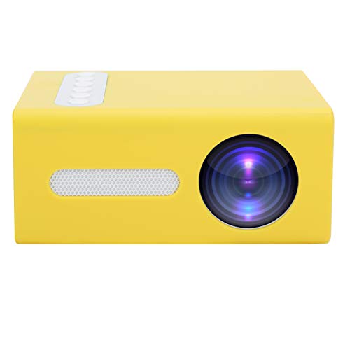 Projektor, tragbarer TFT-LED-LCD-Heimkino-Projektor, Haushaltsprojektor Augenschutz für Kinder mit AV-, USB-, HDMI- und kleinen Speicherkartenanschlüssen(EU Gelb) von Dilwe