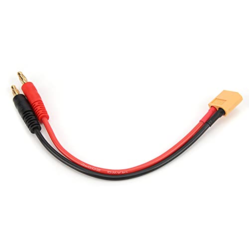 Dilwe RC Lipo Batterieladekabel, XT60 auf 4mm Bananenstecker, 14AWG Silikonkabel, 7,4V DC, für RC Auto, Flugzeug, Bootsmodelle Dilwe RC Lipo Batterieladekabel, XT60 auf 4mm Bananenstecker, 14AWG Silikonkabel, 7,4V DC, für RC Auto, Flugzeug, Bootsmodelle von Dilwe