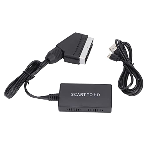 Scart zu HDMI Konverter, Scart Stecker zu HDMI Video Audio Adapter mit Kabel für DVD Set Top Box von Dilwe