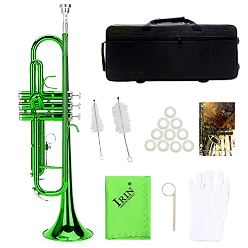 Standard Trompeten Set, Messing Trompete mit Assistant Tools Set, Musik Blasinstrument für Anfänger und Profis (Grün) von Dilwe