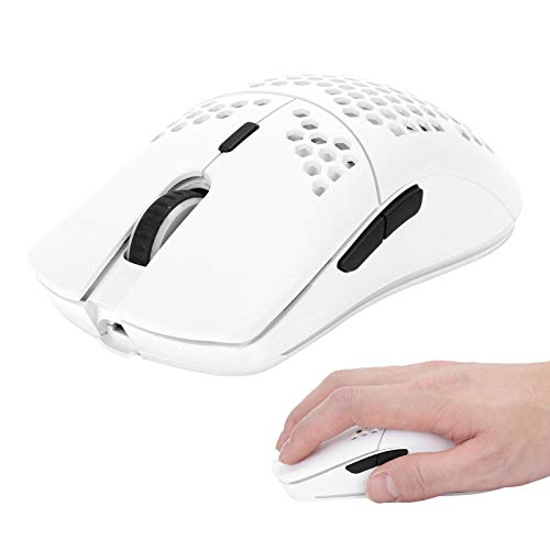 T66 Wireless Gaming Mouse, 2,4 G Honeycomb Hollow Design Photoelektrische Maus mit 7 programmierbaren Hintergrundbeleuchtungsmodi, einstellbar 3600 DPI(Weiß) von Dilwe